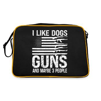 J'aime Les Chiens Et Les Armes - Sac Retro - noir/or - Dos