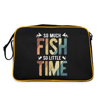 Angler Spruch zum Angeln Angel - Retro Tasche - Schwarz/Gold - Hinten