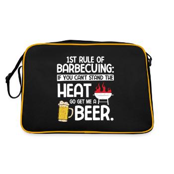 Grillparty Spruch Zum Grillen Grill - Retro Tasche - Schwarz/Gold - Hinten
