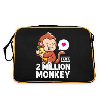 I'm a 2 million monkey banana warm heart - Retro Bag - black/gold - Back