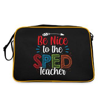 Seien Sie Nett Zum Sped Lehrer Sonderpädagogik - Retro Tasche - Schwarz/Gold - Hinten