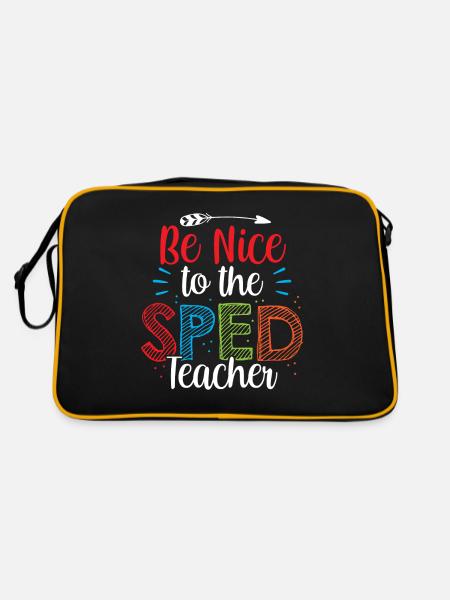 Be Nice to Sped Teacher Special Education - Retro Bag - black/gold - Back