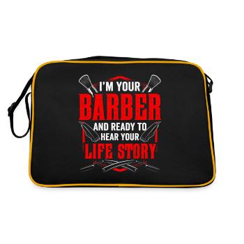 Barbier et prête à entendre l’histoire de sa vie - Sac Retro - noir/or - Dos
