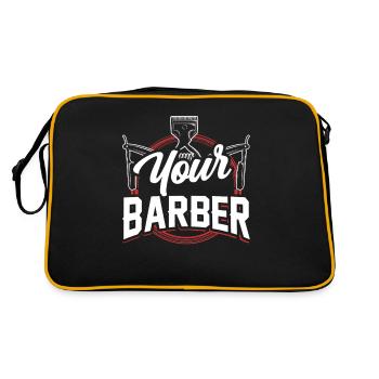Votre profession de barbier Barbier Barbershop Barbers - Sac Retro - noir/or - Dos