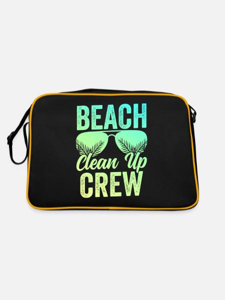 Équipe de nettoyage de plage Nettoyage de plage Plage - Sac Retro - noir/or - Dos