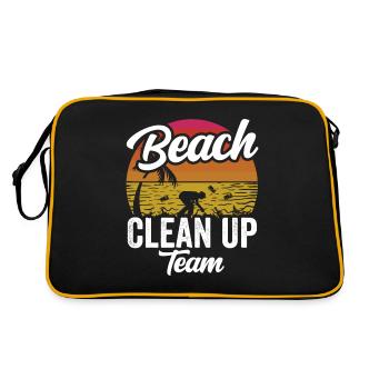 Beach Clean Up Team Beach Cleaning Beach - Retro Bag - black/gold - Back