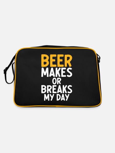 Cadeaux de bière Buveur de bière - Sac Retro - noir/or - Dos