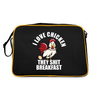 J’adore le poulet Ils chient le petit déjeuner - Sac Retro - noir/or - Dos