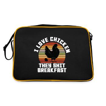 J’adore le poulet Ils chient le petit déjeuner - Sac Retro - noir/or - Dos