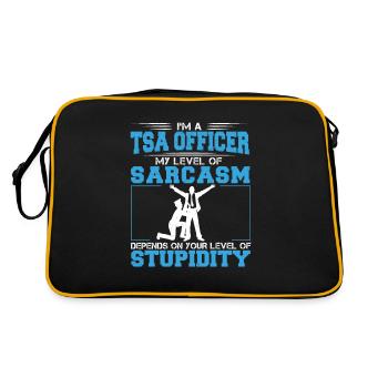 Lustiger Flughafen-Sarkasmus für einen - Retro Tasche - Schwarz/Gold - Hinten