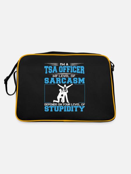 Lustiger Flughafen-Sarkasmus für einen - Retro Tasche - Schwarz/Gold - Hinten