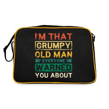 I'm that grumpy old man - Retro Tasche - Schwarz/Gold - Hinten