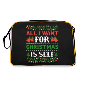 Humor All I Want For Christmas Is Self - Retro Bag - black/gold - Back
