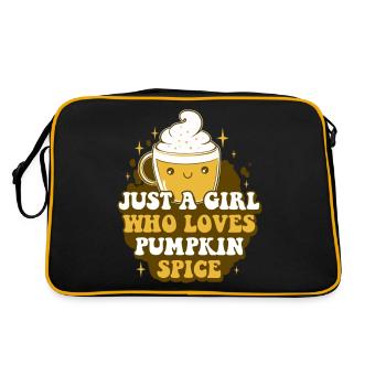 Girl Who Loves Pumpkin Spice Funny Pumpkin - Retro Bag - black/gold - Back