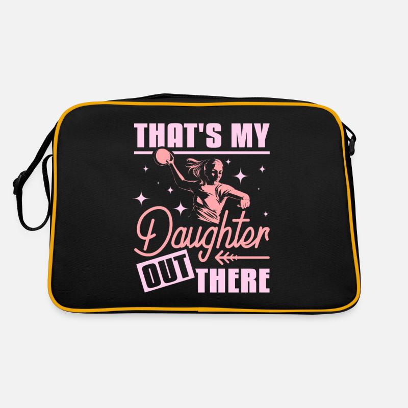 That's my doughter out there handball Retro Tasche