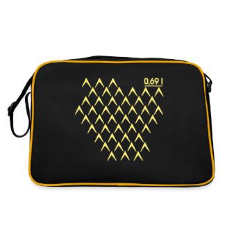 Frankfurt 069 Gerippt Abbelwoiglas Muster Äppler - Retro Tasche - Schwarz/Gold - Hinten