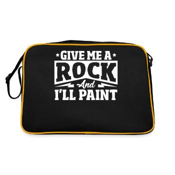 Steine Bemalen Steine Stein Wandersteine Happy Sto - Retro Tasche - Schwarz/Gold - Hinten