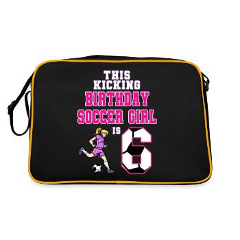 Cette fille de football est 6ème anniversaire Soccer - Sac Retro - noir/or - Dos