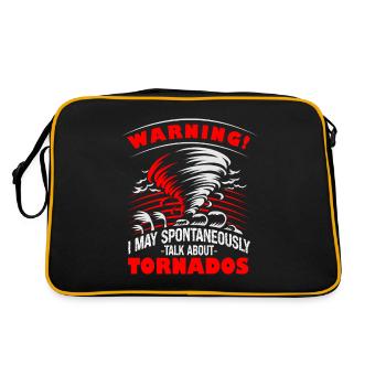 Attention can talk about tornadoes humor - Retro Bag - black/gold - Back