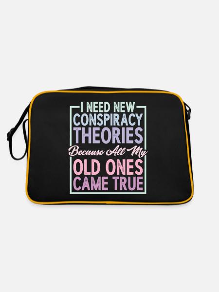 I Need New Conspiracy Theories 6 - Retro Bag - black/gold - Back