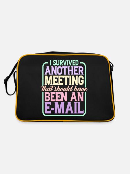 I Survived Another Meeting 24 - Retro Bag - black/gold - Back