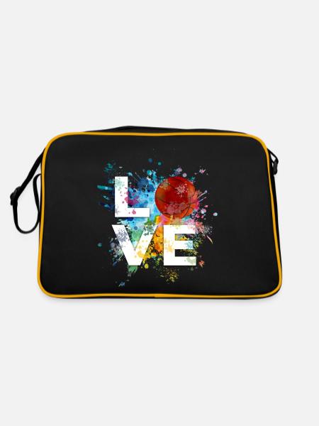 Baskteball Love - Retro Tasche - Schwarz/Gold - Hinten