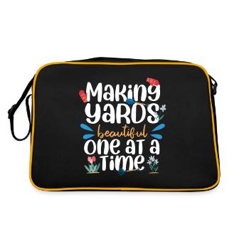 Making Yard Beautiful One At A Time - Retro Bag - black/gold - Back