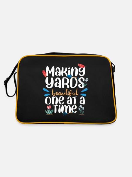 Making Yard Beautiful One At A Time - Retro Tasche - Schwarz/Gold - Hinten