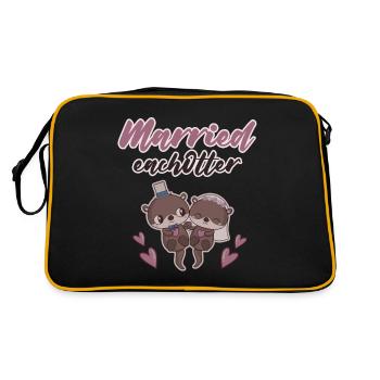 Married Eachotter - Retro Tasche - Schwarz/Gold - Hinten