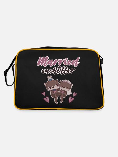 Married Eachotter - Retro Tasche - Schwarz/Gold - Hinten