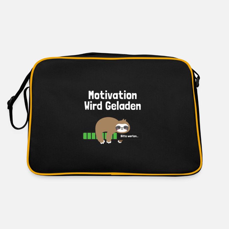 Motivation Wird Geladen Faultier Lustig Retro Tasche