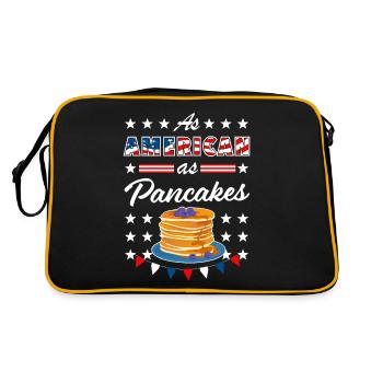 As American As Pancakes 4th of July USA - Retro Tasche - Schwarz/Gold - Hinten