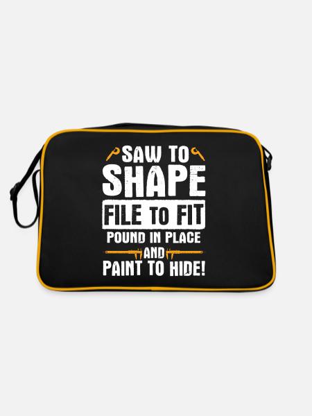 Maschinen-Bediener Maschinenführer Machinist - Retro Tasche - Schwarz/Gold - Hinten