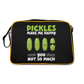 Pickles Make Me Happy You Not Yo Much - Retro Tasche - Schwarz/Gold - Hinten