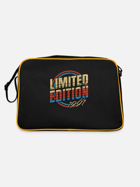 Limited Edition 1991 Vintage - Retro Tasche - Schwarz/Gold - Hinten