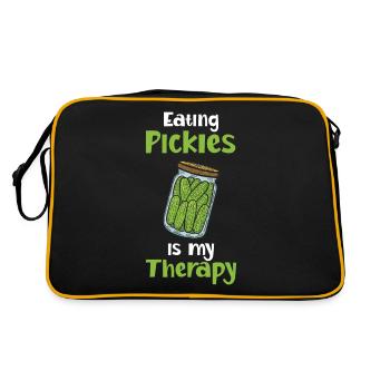 Eating Pickles Is My Therapy - Retro Tasche - Schwarz/Gold - Hinten