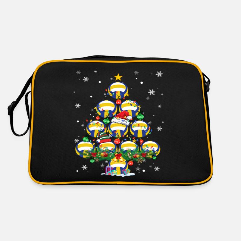 Volleyball Christmas Tree Santa Pickleball Lights Retro Bag