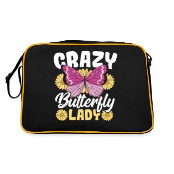 Crazy Butterfly Lady Monarch Butterflies - Retro Bag - black/gold - Back