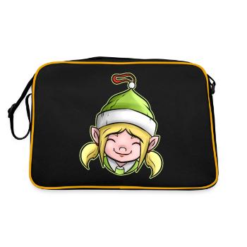 Kawaii Noël Arbre de Noël Boule Globe Elfe Femelle - Sac Retro - noir/or - Dos