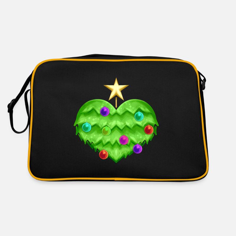 Arbre de Noël en forme de cœur avec décoration pour Sac Retro