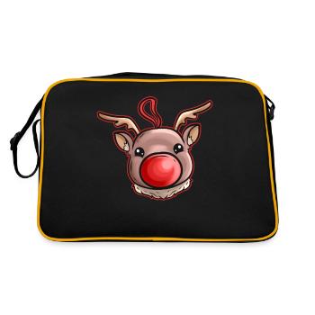 Xmas Christmas Tree Ball Globe Rudolph Reindeer - Retro Tasche - Schwarz/Gold - Hinten
