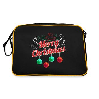 Logo des boules de sapin de Noël Joyeux Noël - Sac Retro - noir/or - Dos