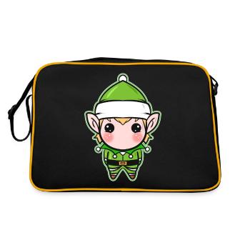 Boule de Noël de Noël Globe Kawaii Elfe - Sac Retro - noir/or - Dos