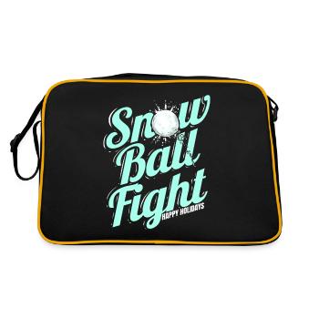 Bataille de boules de neige Joyeuses Fêtes à Noël - Sac Retro - noir/or - Dos