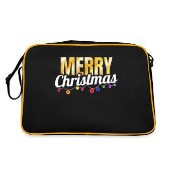 Light Chain Decorated Merry Christmas - Retro Tasche - Schwarz/Gold - Hinten