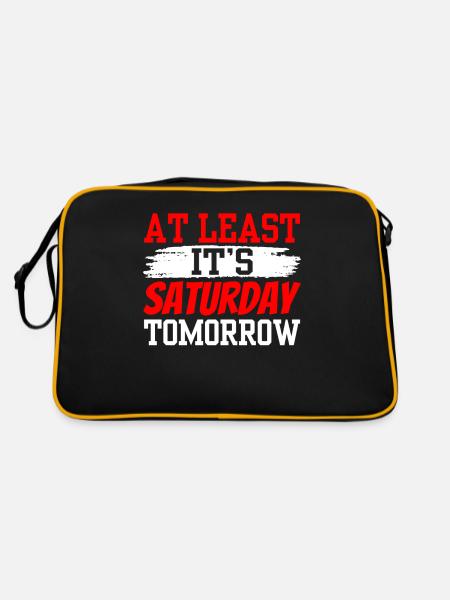 Au moins demain samedi est enfin vendredi - Sac Retro - noir/or - Dos