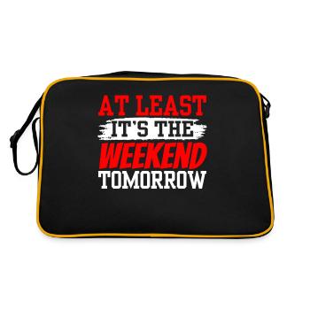 Au moins demain week-end est enfin vendredi - Sac Retro - noir/or - Dos
