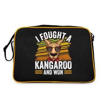 I fought with a kangaroo and won kangaroos - Retro Bag - black/gold - Back