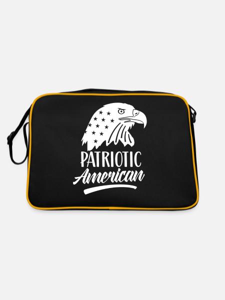 Patriotique américain Patriote Patriotique États-Unis - Sac Retro - noir/or