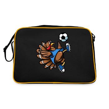Thanksgiving Soccer Turkey Bicycle Kick Men Boys - Retro Bag - black/gold - Back